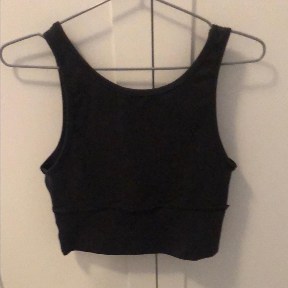 Lululemon Athletica Black Fitted Crop Tank Top